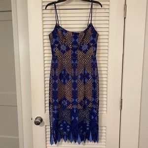 BCBG MaxAzria Alese Geometric Lace Midi Dress
